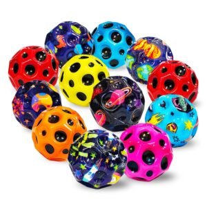 Moon Ball High Bounce Ball for Kids | Colorful Rubber Toy Ball Pack Of 12